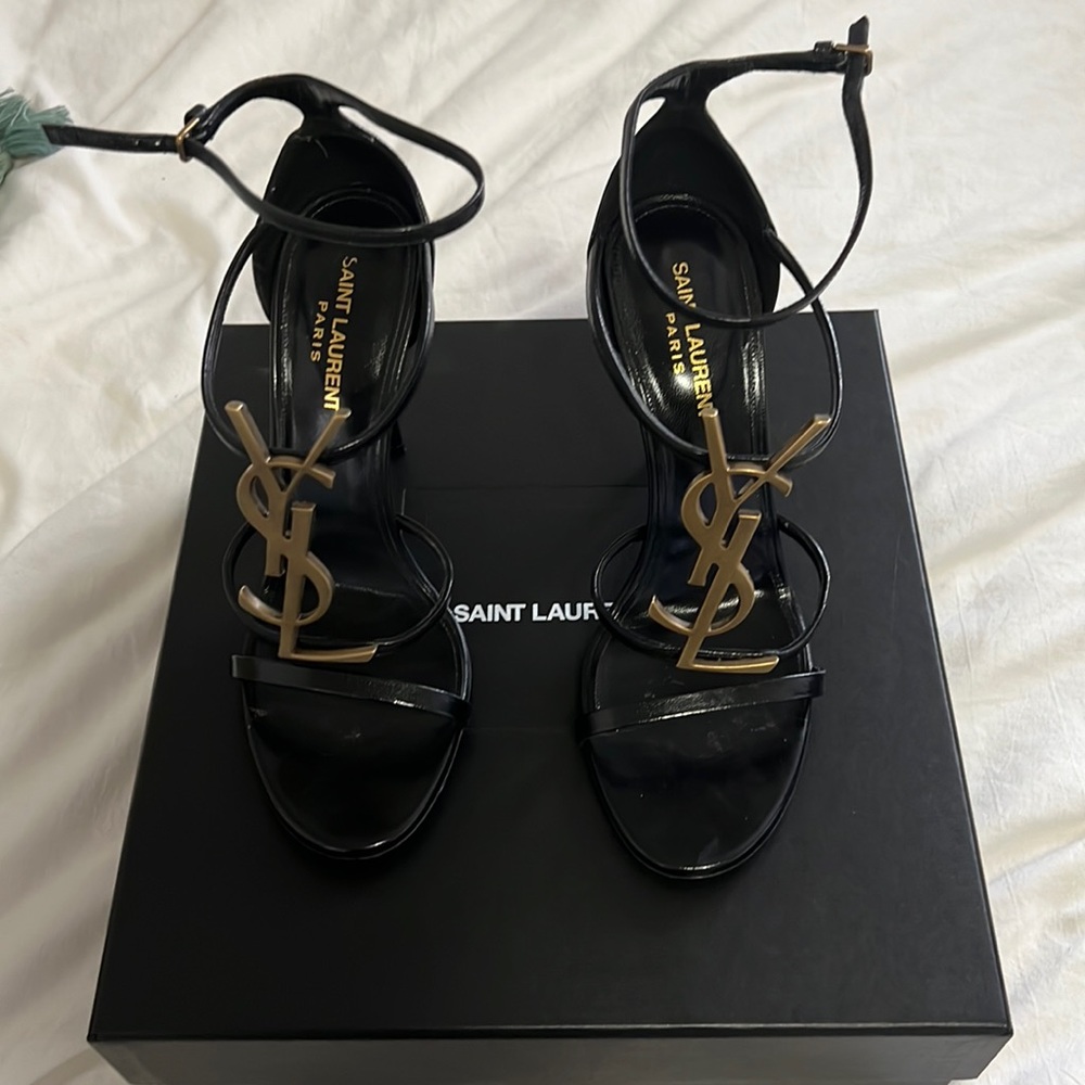 Yves Saint Laurent Cassandra monogram heels